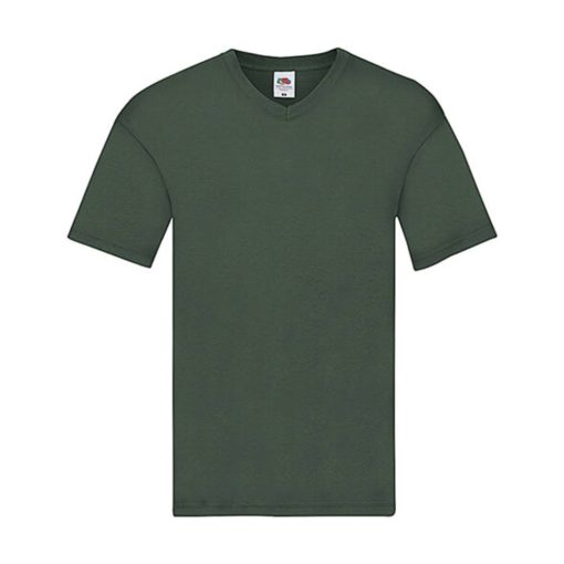 Férfi póló  Rövid ujjú Fruit of the Loom Original V-Neck T   Sötétzöld   urespolo.hu