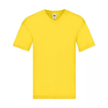 Férfi póló  Rövid ujjú Fruit of the Loom Original V-Neck T   Sárga   urespolo.hu