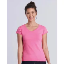 Női póló  Csapott ujjú Gildan Ladies Softstyle V-Neck T-Shirt   Fehér   urespolo.hu