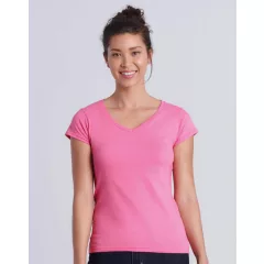Női póló  Csapott ujjú Gildan Ladies Softstyle V-Neck T-Shirt   Fehér   urespolo.hu