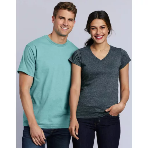 Női póló  Csapott ujjú Gildan Ladies Softstyle V-Neck T-Shirt   Fehér   urespolo.hu