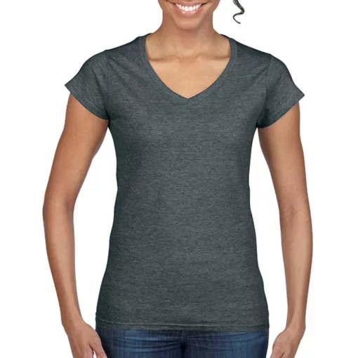 Női póló  Csapott ujjú Gildan Ladies Softstyle V-Neck T-Shirt   Fehér   urespolo.hu