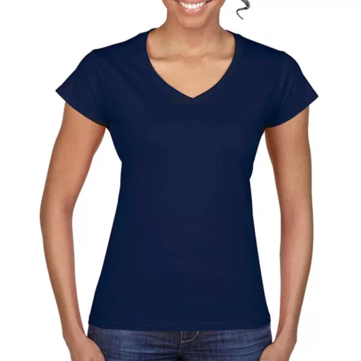 Női póló  Csapott ujjú Gildan Ladies Softstyle V-Neck T-Shirt   Fehér   urespolo.hu