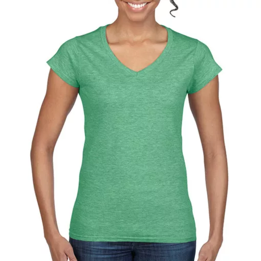 Női póló  Csapott ujjú Gildan Ladies Softstyle V-Neck T-Shirt   Fekete   urespolo.hu