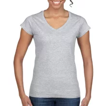 Női póló  Csapott ujjú Gildan Ladies Softstyle V-Neck T-Shirt   Sportszürke   urespolo.hu