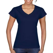 Női póló  Csapott ujjú Gildan Ladies Softstyle V-Neck T-Shirt   Sötétkék (navy)   urespolo.hu