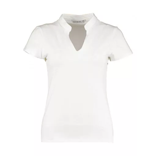 Női csapott ujjú póló Kustom Kit Regular Fit Mandarin Collar Top 3XL/4XL (20/22), Fehér
