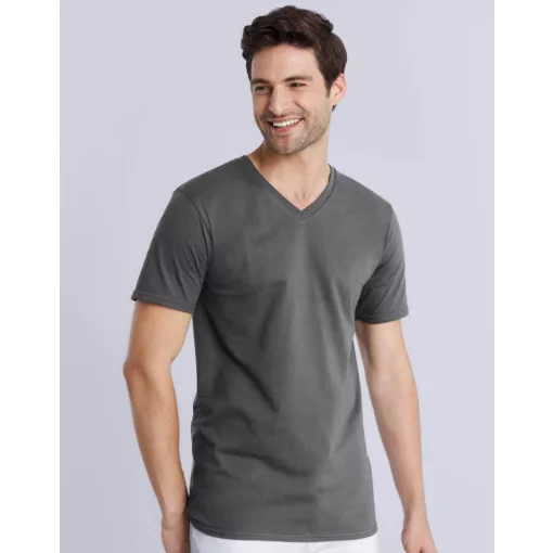 Férfi póló  Rövid ujjú Gildan Premium Cotton Adult V-Neck T-Shirt   Fehér   urespolo.hu