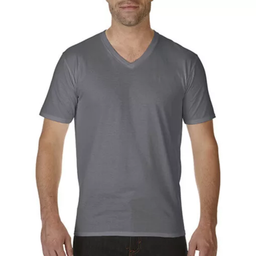 Férfi póló  Rövid ujjú Gildan Premium Cotton Adult V-Neck T-Shirt   Fehér   urespolo.hu
