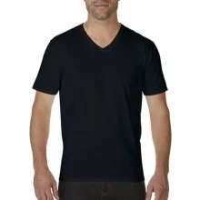 Férfi póló  Rövid ujjú Gildan Premium Cotton Adult V-Neck T-Shirt   Heliconia (sötét rózsaszín)