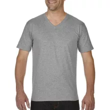 Férfi póló  Rövid ujjú Gildan Premium Cotton Adult V-Neck T-Shirt   Heliconia (sötét rózsaszín)
