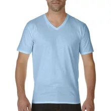Férfi póló  Rövid ujjú Gildan Premium Cotton Adult V-Neck T-Shirt   Cornsilk (világossárga)   u
