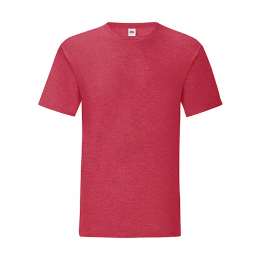 Férfi rövid ujjú póló Fruit of the Loom Iconic 150 T -2XL, Vintage Heather Piros