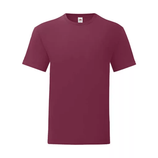Férfi rövid ujjú póló Fruit of the Loom Iconic 150 T -S, Burgundi vörös