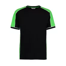 Uniszex rövid ujjú póló Kustom Kit Formula Racing Estoril T-Shirt XS, Fekete/Lime zöld zöld/Feh