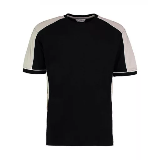 Uniszex rövid ujjú póló Kustom Kit Formula Racing Estoril T-Shirt S, Fekete/Szürke/Fehér
