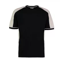 Uniszex rövid ujjú póló Kustom Kit Formula Racing Estoril T-Shirt 2XL, Fekete/Szürke/Fehér