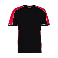 Uniszex rövid ujjú póló Kustom Kit Formula Racing Estoril T-Shirt 2XS, Fekete/Piros/Fehér