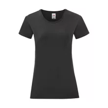 Női rövid ujjú póló Fruit of the Loom Ladies' Iconic 150 T -M, Fekete