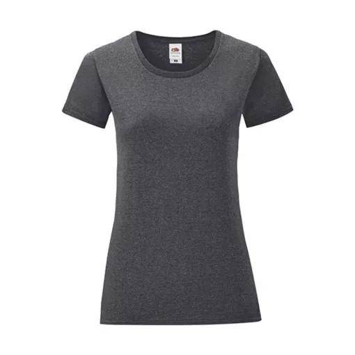 Női rövid ujjú póló Fruit of the Loom Ladies' Iconic 150 T -2XL, Sötét heather szürke