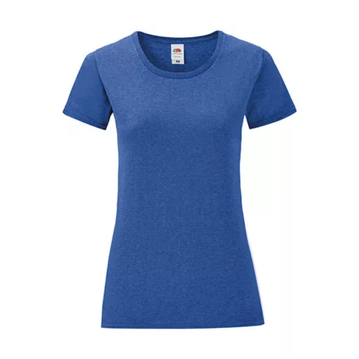 Női rövid ujjú póló Fruit of the Loom Ladies' Iconic 150 T -2XL, Retró Heather Királykék