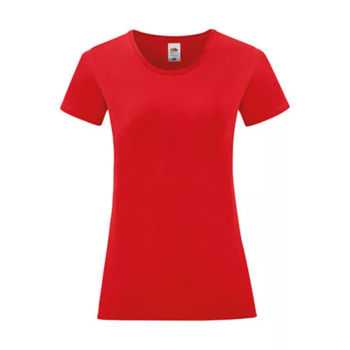 Női rövid ujjú póló Fruit of the Loom Ladies' Iconic 150 T -XS, Piros