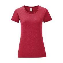 Női rövid ujjú póló Fruit of the Loom Ladies' Iconic 150 T -XL, Vintage Heather Piros
