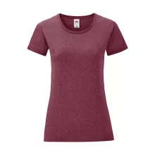 Női rövid ujjú póló Fruit of the Loom Ladies' Iconic 150 T -2XL, Heather Burgundi vörös