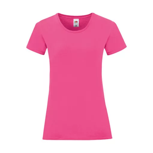 Női rövid ujjú póló Fruit of the Loom Ladies' Iconic 150 T -XS, Fuchsia