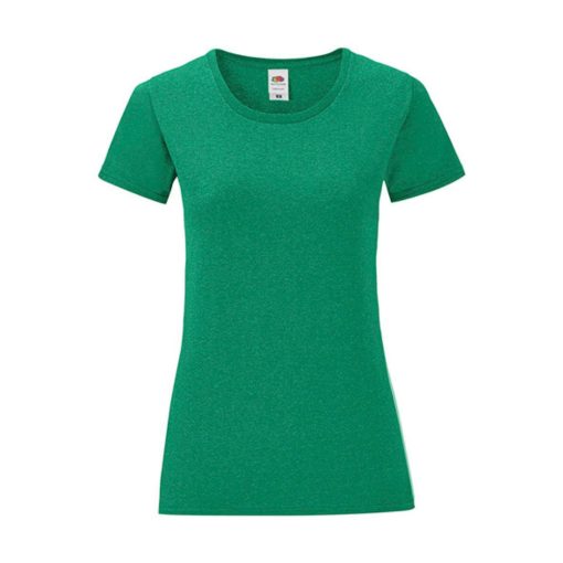 Női rövid ujjú póló Fruit of the Loom Ladies' Iconic 150 T -XS, Retro Heather Green
