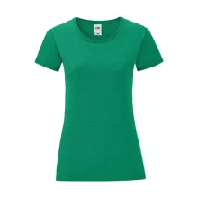 Női rövid ujjú póló Fruit of the Loom Ladies' Iconic 150 T -S, Retro Heather Green