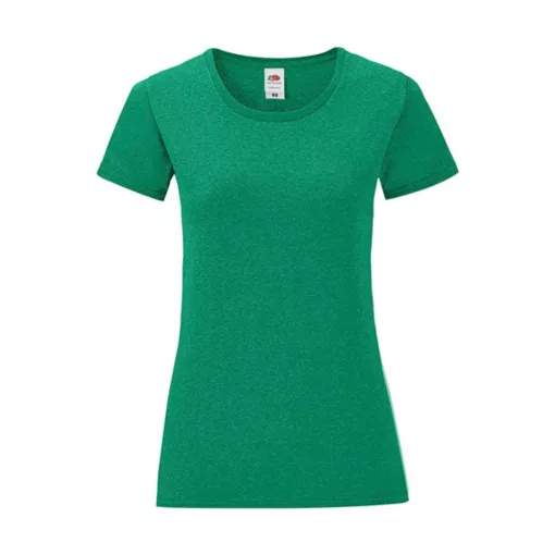 Női rövid ujjú póló Fruit of the Loom Ladies' Iconic 150 T -XL, Retro Heather Green