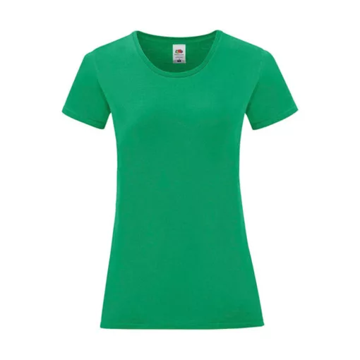 Női rövid ujjú póló Fruit of the Loom Ladies' Iconic 150 T -2XL, Kelly zöld