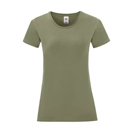 Női rövid ujjú póló Fruit of the Loom Ladies' Iconic 150 T -2XL, Classic Oliva zöld