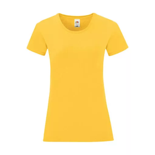 Női rövid ujjú póló Fruit of the Loom Ladies' Iconic 150 T -XS, Napraforgó sárga