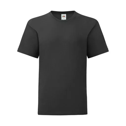 Gyerek rövid ujjú póló Fruit of the Loom Kids' Iconic 150 T -128 (7-8), Fekete