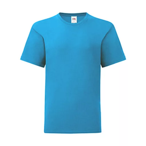 Gyerek rövid ujjú póló Fruit of the Loom Kids' Iconic 150 T -164 (14-15), Azur kék Blue