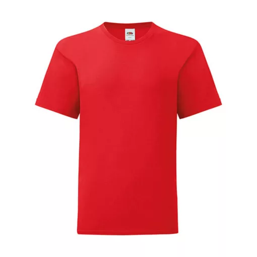 Gyerek rövid ujjú póló Fruit of the Loom Kids' Iconic 150 T -164 (14-15), Piros
