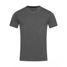 Férfi rövid ujjú póló Stedman Clive V-Neck XL, Palaszürke