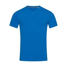 Férfi rövid ujjú póló Stedman Clive V-Neck XL, Királykék
