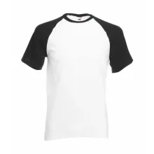 Uniszex póló  Rövid ujjú Fruit of the Loom Baseball T   Fehér/Mély sötétkék   urespolo.hu