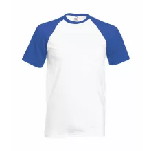 Uniszex póló  Rövid ujjú Fruit of the Loom Baseball T   Fehér/Mély sötétkék   urespolo.hu