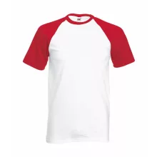 Uniszex póló  Rövid ujjú Fruit of the Loom Baseball T   Fehér/Mély sötétkék   urespolo.hu