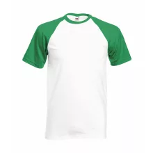 Uniszex póló  Rövid ujjú Fruit of the Loom Baseball T   Fehér/ Sport szürke   urespolo.hu