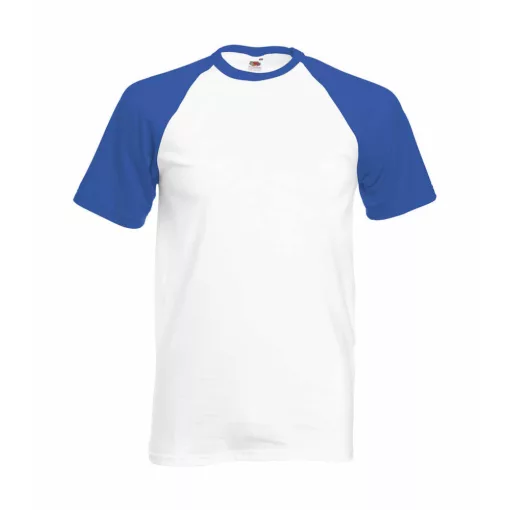 Uniszex póló  Rövid ujjú Fruit of the Loom Baseball T   Fehér/Kelly zöld   urespolo.hu