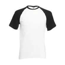 Uniszex póló  Rövid ujjú Fruit of the Loom Baseball T   Fehér/Fekete   urespolo.hu