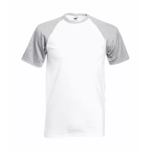 Uniszex póló  Rövid ujjú Fruit of the Loom Baseball T   Napraforgó sárga/Kelly zöld   urespolo.
