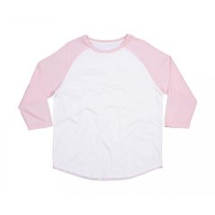 Uniszex 3/4-es ujjú póló Mantis Superstar Baseball T XS, Tiszta fehér/Soft Világos rózsaszín (p