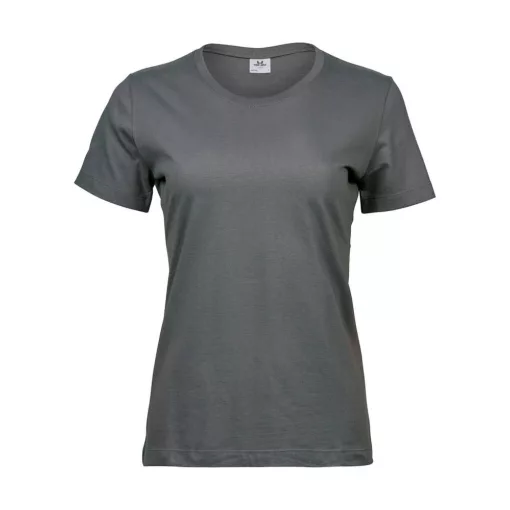 Női rövid ujjú póló Tee Jays Ladies' Sof Tee -L, Por szürke
