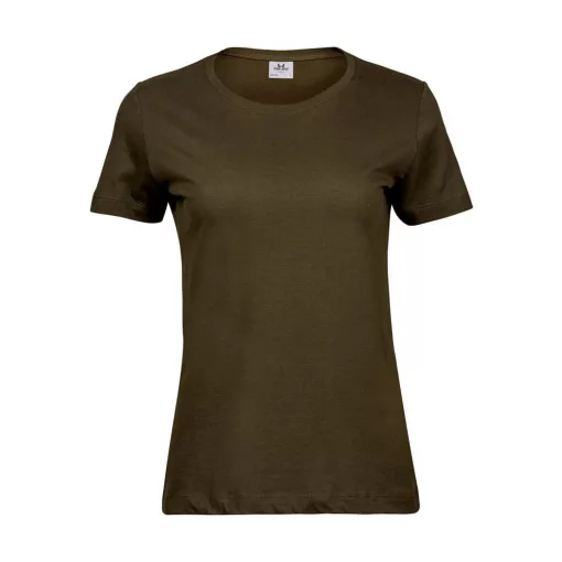 Női rövid ujjú póló Tee Jays Ladies' Sof Tee -S, Oliva zöld